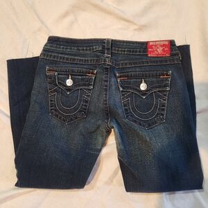 True Religion Brand Jeans Straight Leg Made in USA Size 30 Hemmed 24.5" Short